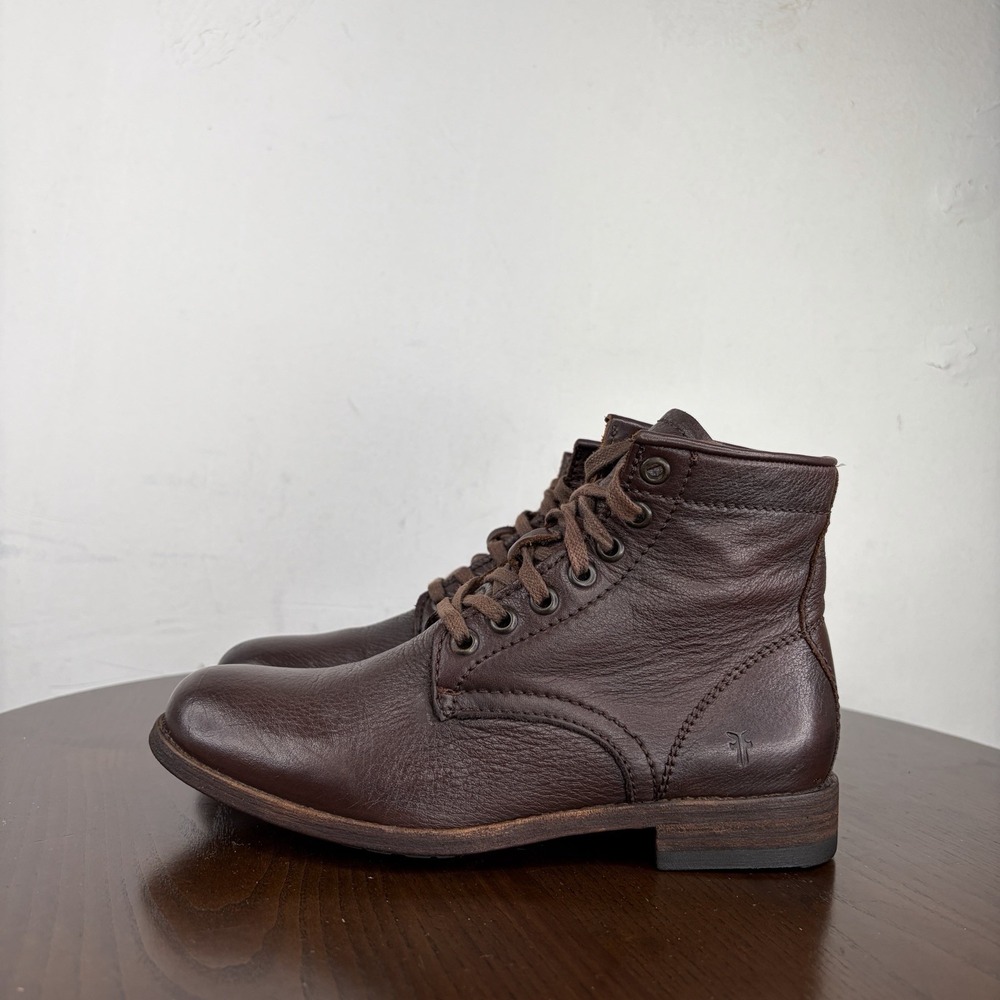Frye Tyler Boots Women's 5.5B Brown Leather Combat Lace Up Moto Biker Western
